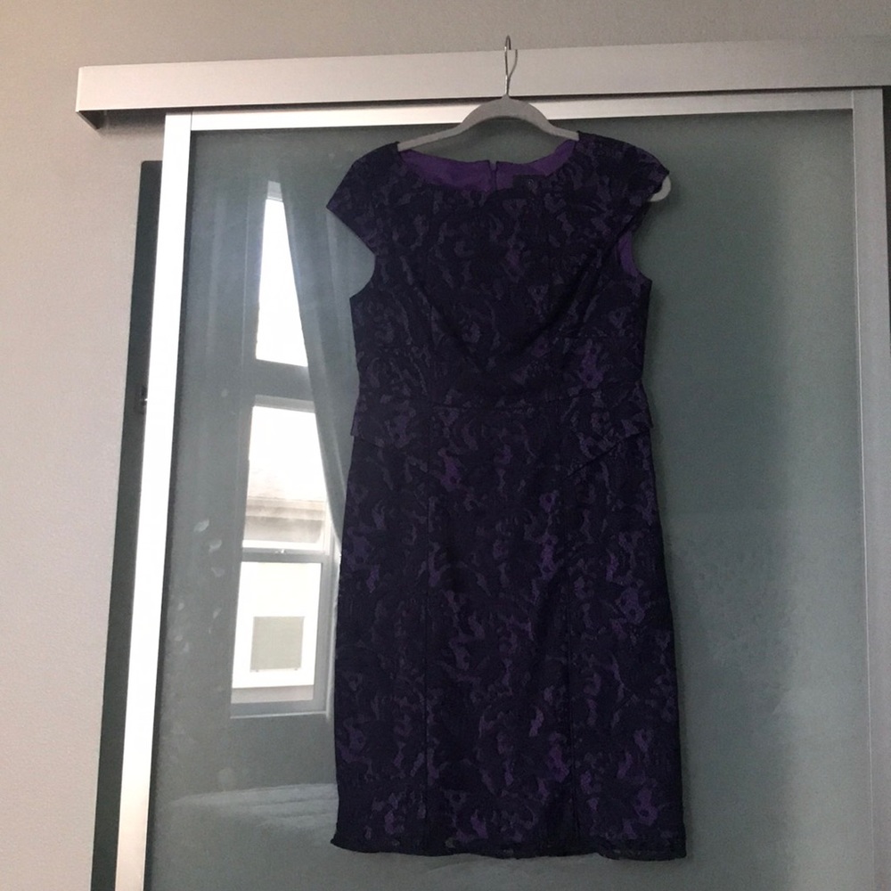 Adrianna Papell purple lace dress